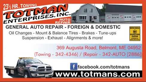 Totman’s Auto Repair, AAA road service, road condition updates, Waldo County, Belfast, Maine, Belmont, auto repair, suspension, brakes, towing, exhaust, diagnostics, alignments, new tires, fleet repair, intoxalock, NAPA Autocare.
