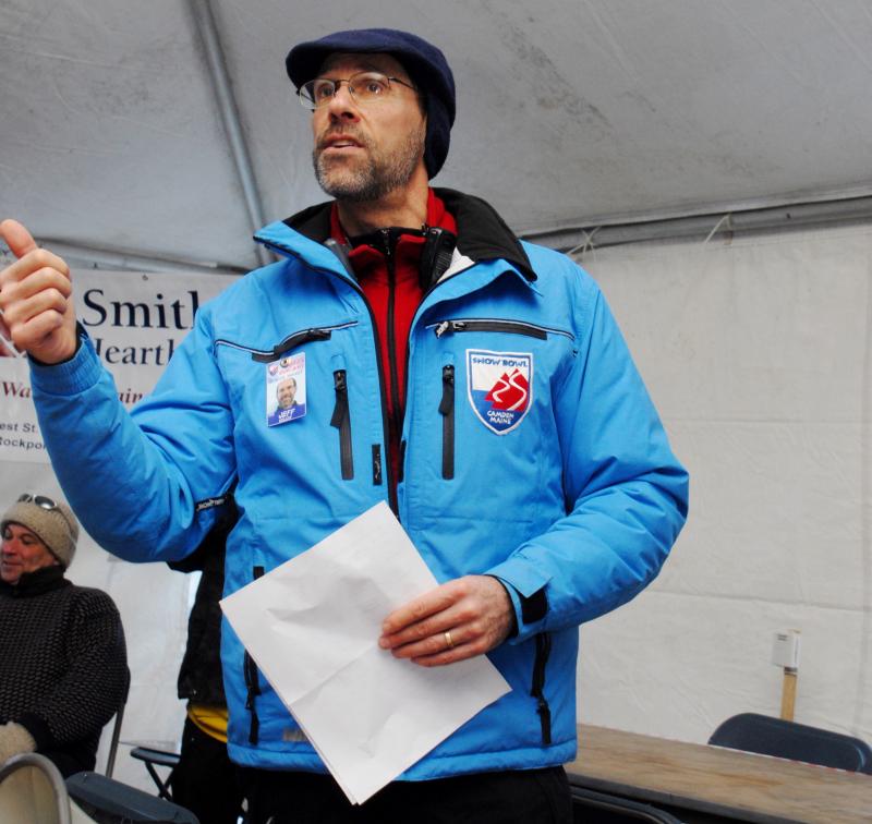 Jeff Kuller at the 2012 U.S. National Toboggan Championships. (Photo courtesy Camden Snow Bowl)