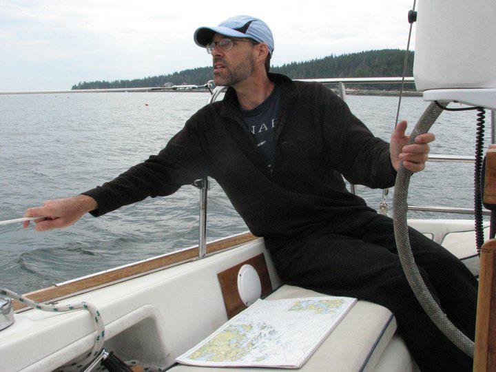 Jeff Kuller sets sail on Penobscot Bay. (Photo courtesy Alison Kuller)
