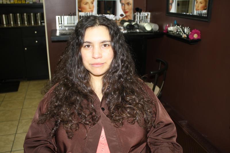 Namara Hathaway's "Before" photo. (Courtesy Sogno Salon) Sogno Salon, Vugly Makeover