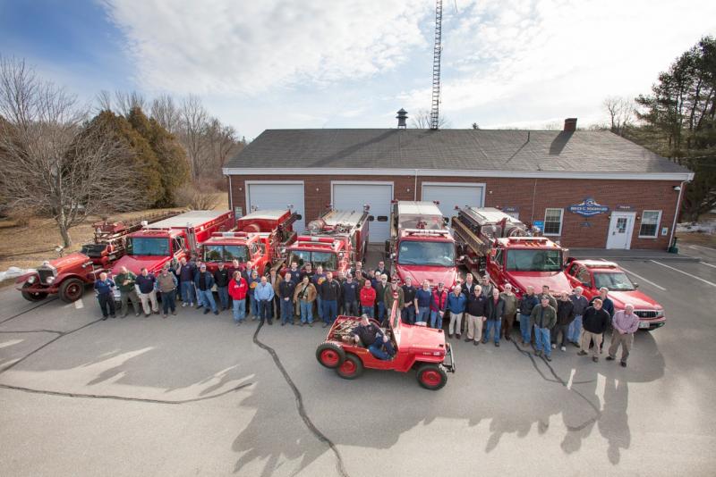 A group photo taken after the breakfast at the fire station. (Courtesy Peter Ralston)