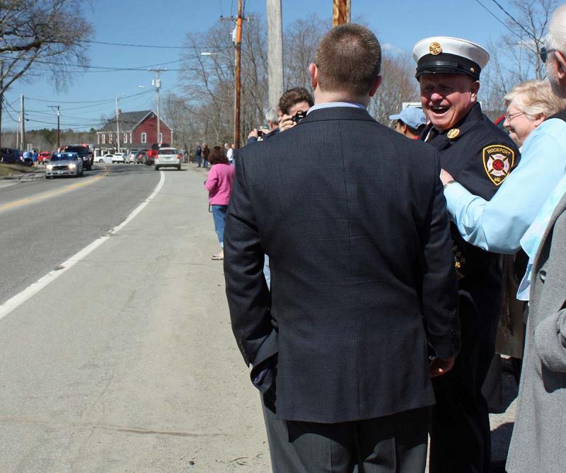 At 1:30 p.m. on March 30, the "sireen" atop the Rockport Fire Station began to wail and it was time for the parade to begin. (Photo by Holly S. Edwards)