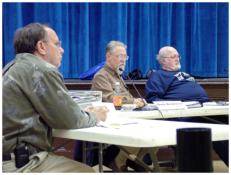 Searsport Planning Board members, from left, George Kerper, Mark Bradstreet and Brian Callahan. (Photo by Ethan Andrews)