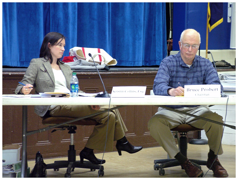 Searsport town attorney Kristin Collins and Planning Board Chairman Bruce Probert. (Photo by Ethan Andrews) Searsport town attorney Kristin Collins and Planning Board Chairman Bruce Probert. (Photo by Ethan Andrews)