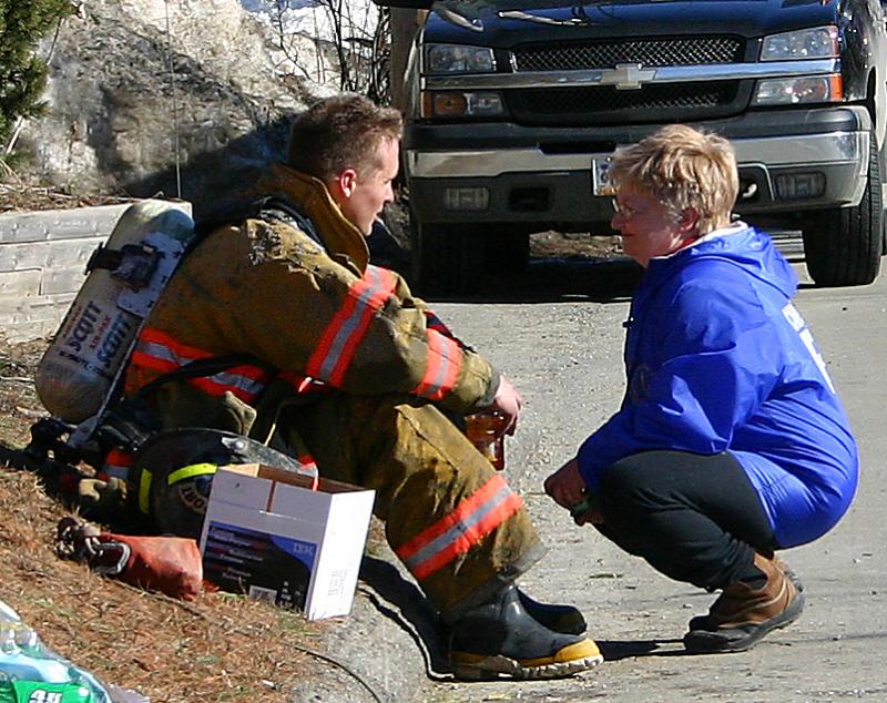 Jennifer Woodward spent 20 years working for Camden First Aid Association, so was often on the same emergency scenes as her husband, Bruce, tending to victims and firefighters alike. (Photo by Holly S. Edwards)