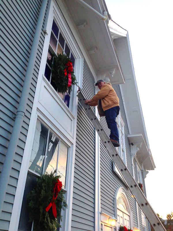 Bruce likes to keep busy, and when he's not on a call often steps up to do myriad odd jobs around the town of Rockport. (Photo by Lynda Clancy)