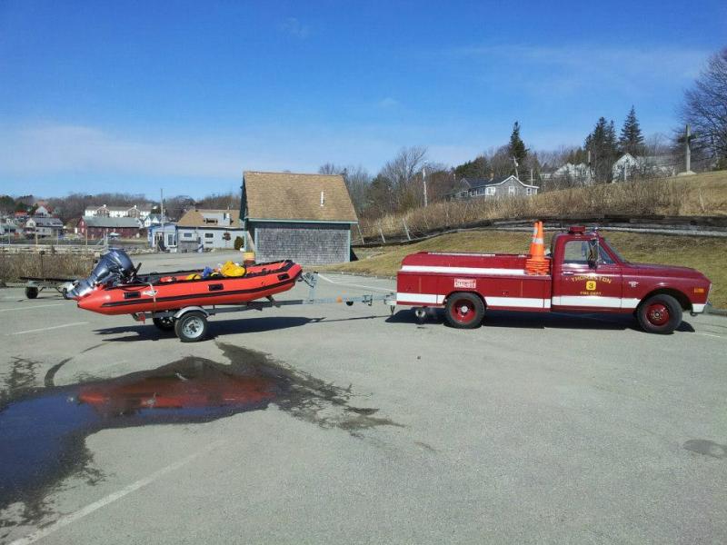 Thomaston Utility 3 (circa 1968) and the rescue boat. (Courtesy Tony Leo)
