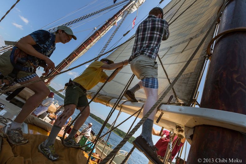 Cinematographers Joshua and Natsuko Shaffer are working in Belfast for a month, and were invited to photograph this year's Great Schooner Race. (Courtesy Chibi Moku)