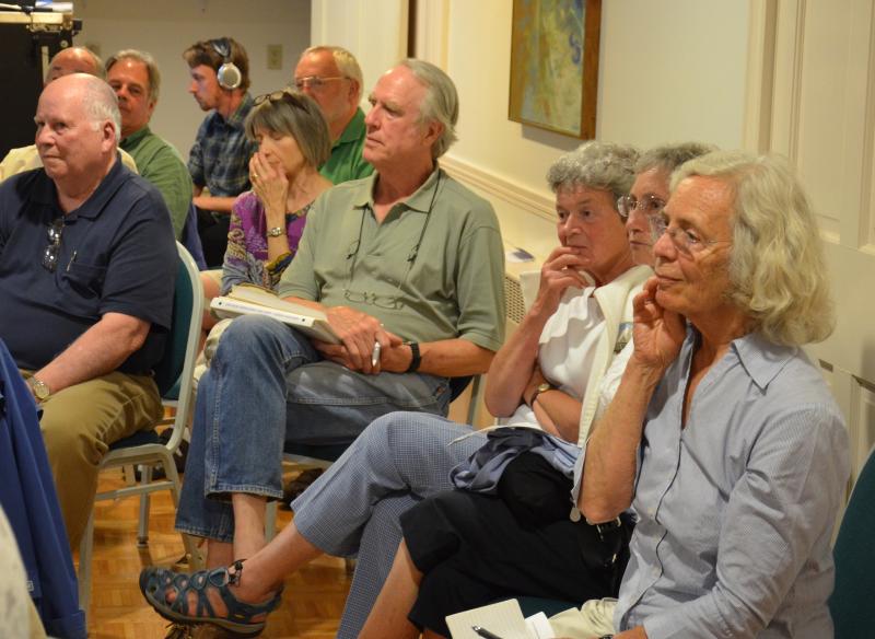 Many have opinions about moving the library, many are there to listen and learn. (Photo by Lynda Clancy)