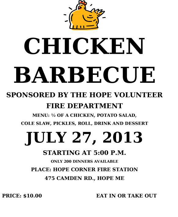 Firefighters feed Hope Chest with chicken fundraiser PenBay Pilot
