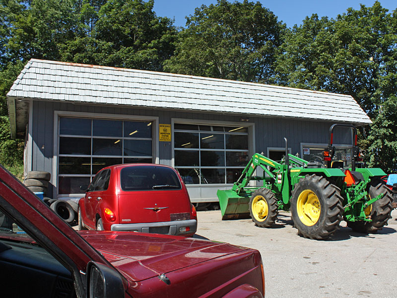 Camden Exxon, located on Union Street, is the place where area firefighters last week spent two days training on cars donated by Steve Laite for extrication demolition. (Photo by Holly S. Edwards)