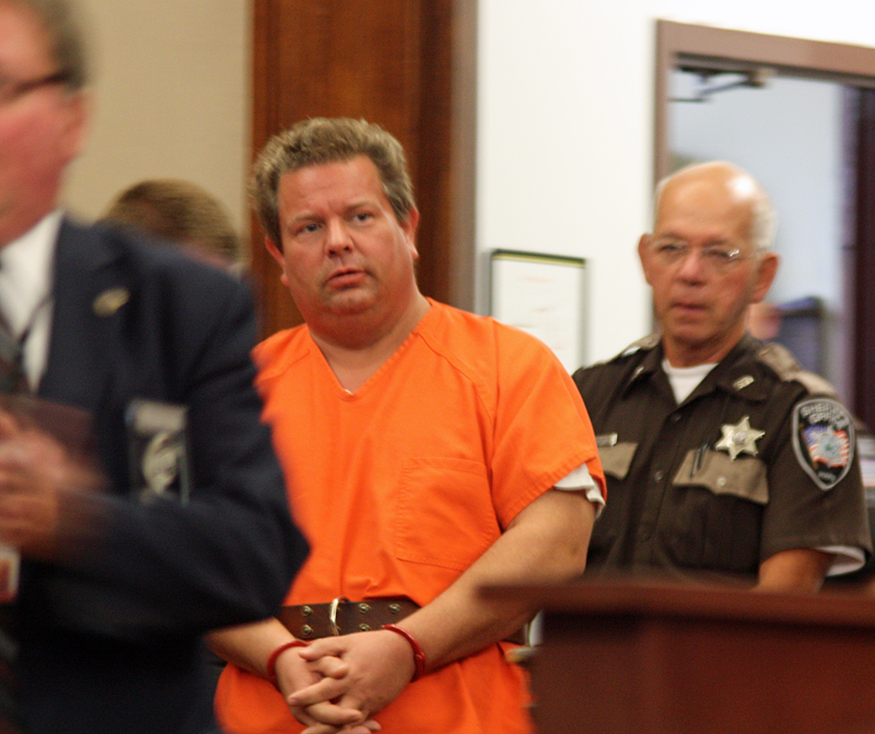 Todd Gilday, 41, of Belfast, enters Waldo County Superior Court in Belfast at 5:30 p.m. Thursday, Aug. 29, for his initial court appearance. Gilday will continue to held at Two Bridges Jail in Wiscasset without bail pending a harnish hearing. (Photo by Holly S. Edwards)