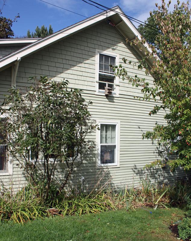 Yes, that’s a birdhouse on the side of our house in Camden, but it’s not for watching birds. (Photo by Holly S. Edwards)