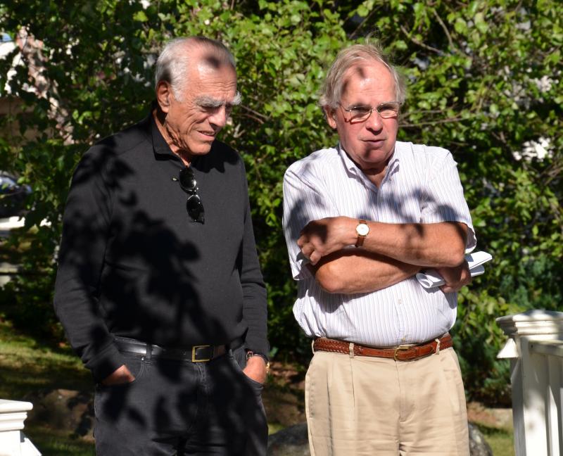 A Fox Hill principal investor Merril Halpern, summer resident of Rockport, with Attorney Clifford Goodall. (Photo by Lynda Clancy)