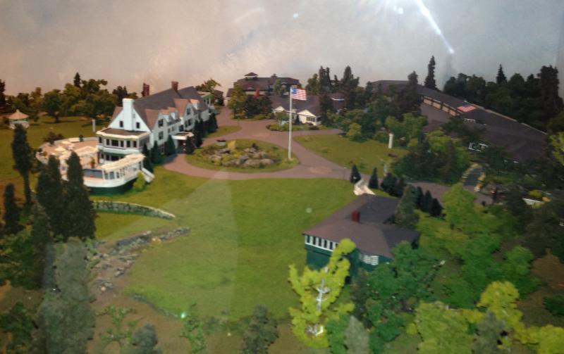 A model of the Fox Hill estate resides in one of the buildings at the complex.