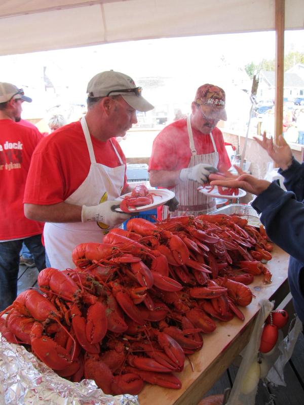 More than 2,000 pounds of lobster was donated by local lobstermen. (Photo by Kay Stephens)