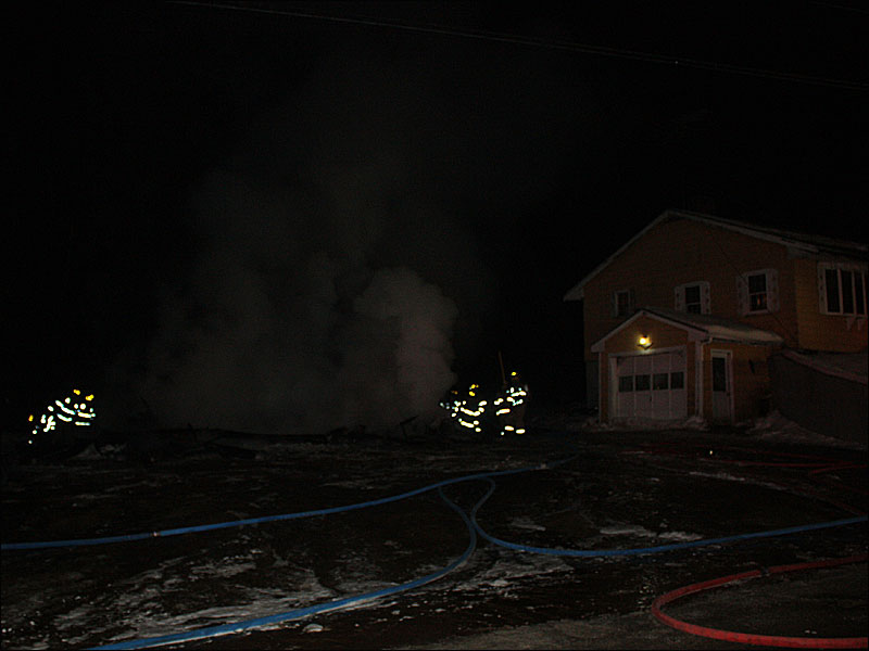 The garage that burned was located about 10-feet from the residence at 46 Youngtown Road. (Photo by Holly S. Edwards)