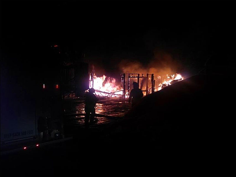 A burning generator is being blamed for a fire in a detached garage at 46 Youngtown Road in Lincolnville Christmas Eve that destroyed the building and its contents.