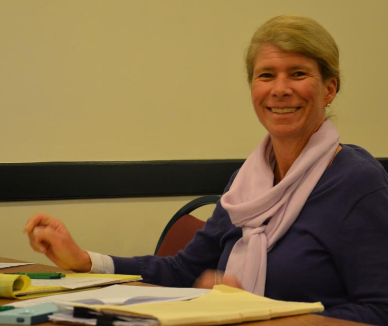 Karen Brace earned an impromptu recognition Tuesday evening, March 18, for 25 years of service with the Rotary. (Photo by Lynda Clancy)