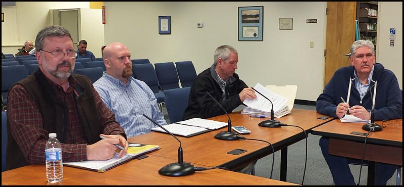 Left to right: Michael Burns, Maine Department of Transportation Regional Manager, Region 2; Andrew Hendrick, Gartley and Dorsky Engineering; Greg Blackwell, Rockland Department of Public Works Director and James Andrews, MDOT Regional Engineer.