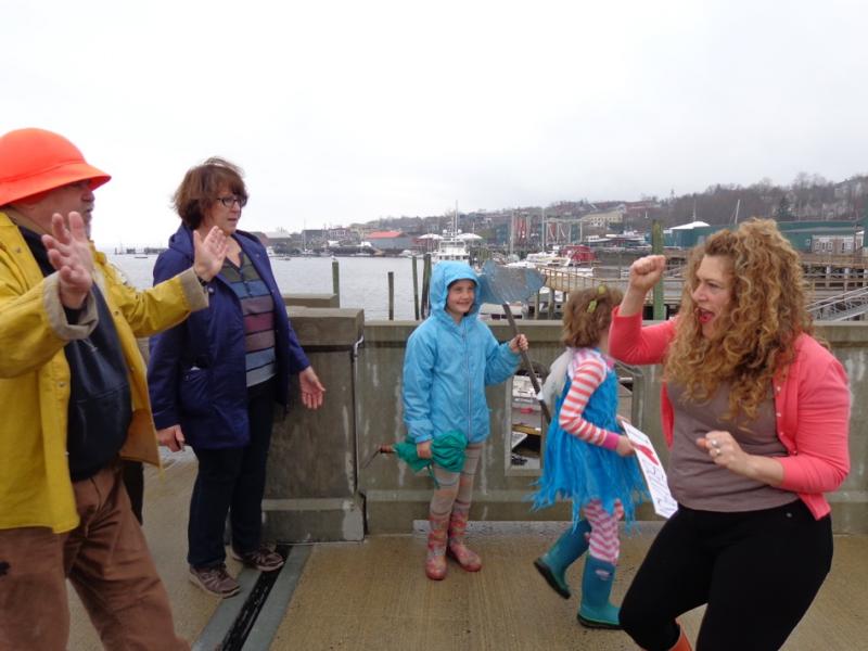 Dozens of Belfastians show for impromptu dance on May 4 to Pharrell’s monster hit “Happy” as part of a larger video to be released on Memorial Day. (Photo courtesy Maryjean Crowe)