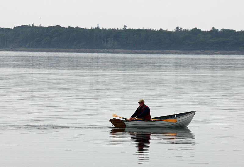 Wednesday evening provided flat waters at Eggemogin Reach on which to row. (Photo by Holly S. Edwards)