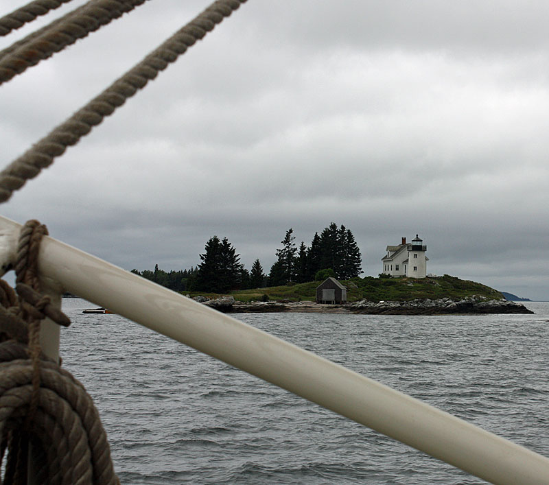 Sailing past Pumpkin Island light. (Photo by Holly S. Edwards)