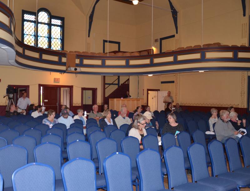 The Rockport Opera House was predominantly empty at annual town meeting June 11. (Photo by Lynda Clancy)