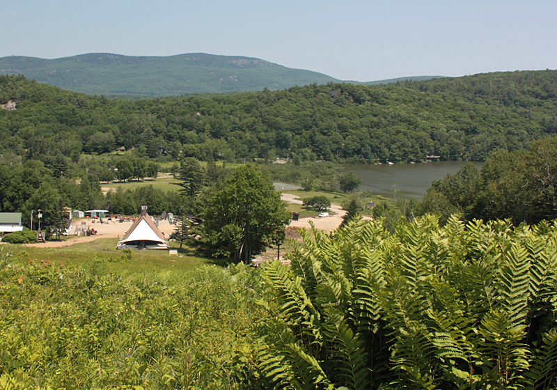 Looking down on the Snow Bowl Lodge from the top of Foxy and Half Hitch. (Photo by Holly S. Edwards)