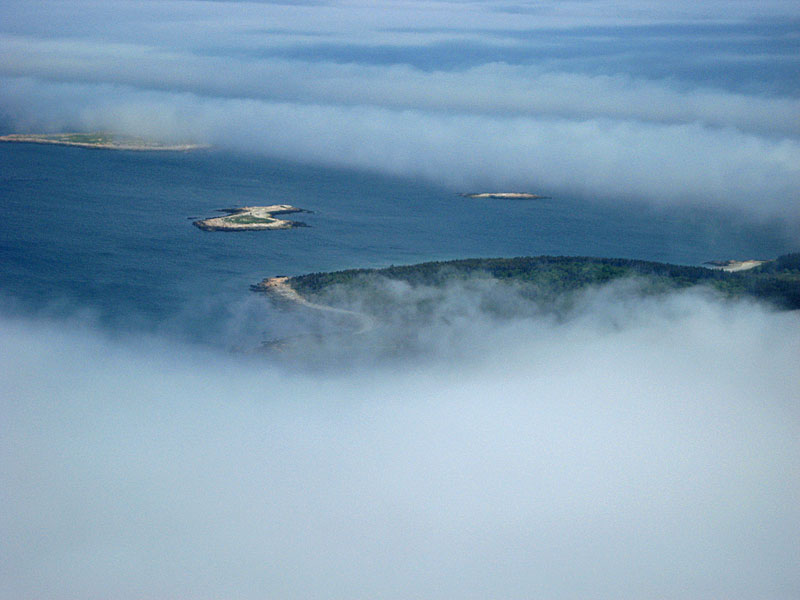 Can you see the island? When fog rolls in like this, the plane has to turn back.