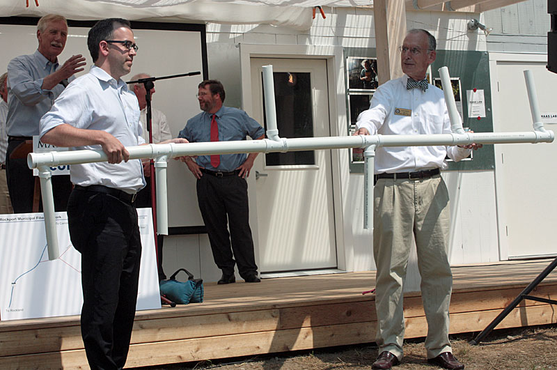 This is what Maine's first municipally-owned, ultra-fast fiber Internet network looks like, if it looked like a water delivery system. (Photo by Holly S. Edwards)