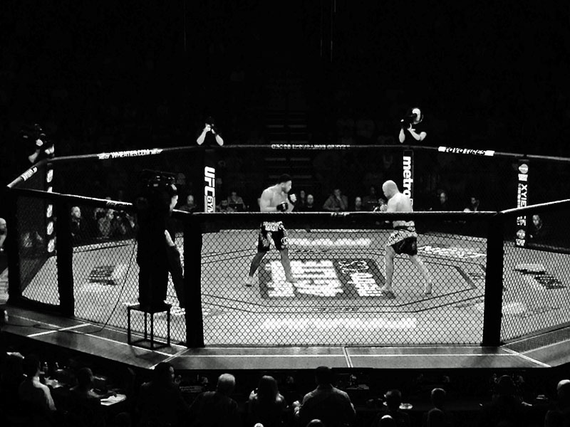 Tim Boetsch, right, and Brad Tavares. (Courtesy Kristen Robertson)