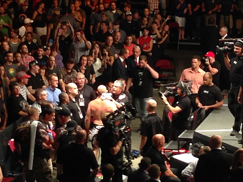 Tim Boetsch gets cleaned up. (Courtesy Kristen Robertson)
