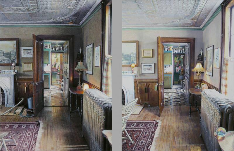 ‘Salt Lamp,’ a ‘Time Diptych’ where objects move around, appear and disappear between the two panels. (Courtesy Eric Green)