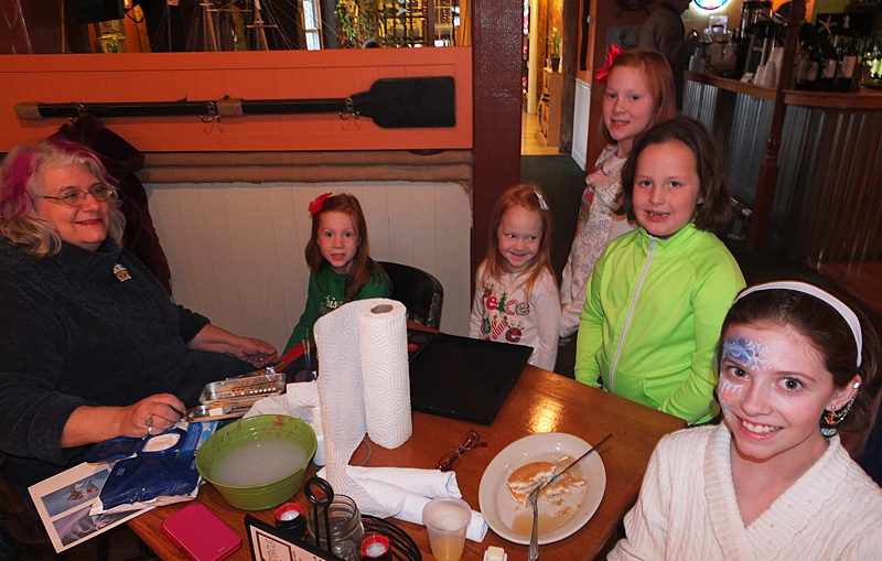 Kids also had a chance to get their faces painted to help with the holidays. Left to right: Beth McKinney, Holly King, Aisley King, Laney King, Ella Willis, Chloe Carr.