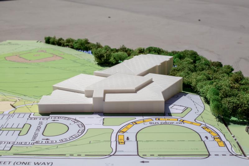 A model of the proposed new Camden-Rockport Middle School.