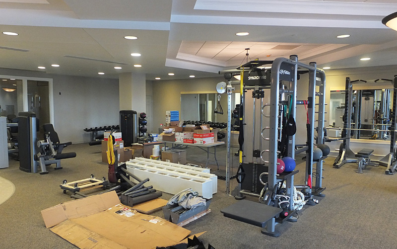 Weight room.