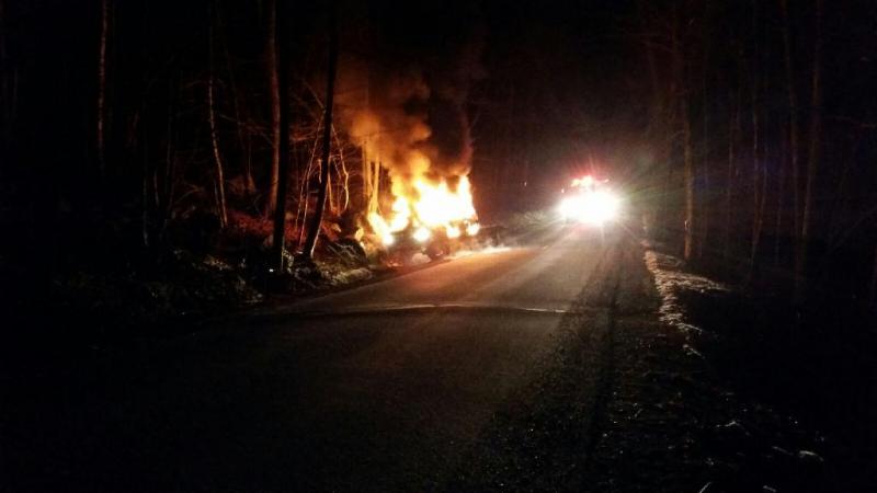 Johnny Tofani, of Camden, lost his 2001 Dodge Ram pickup truck Saturday night in Lincolnville after a fire broke out and quickly destroyed it while he was driving on High Street. (Courtesy Johnny Tofani)