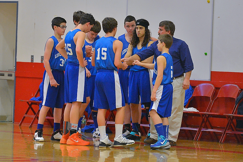 Long time Camden Hills girls varsity coach Jay Carlsen has the Lincolnville boys playing well as the Busline League season winds down. The Lynx defeated Camden-Rockport Monday 69-55. (Photo by Ron Hawkes)