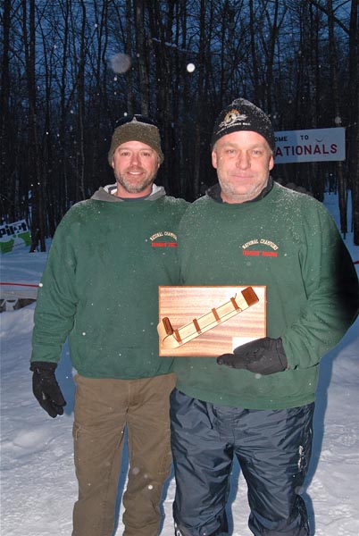 Missing a team member during awards, #129 Throbbin Boggins, with team captain Greg Holt of Camden, won second place in the 2-Person division. (Photo by Dave Ridley)