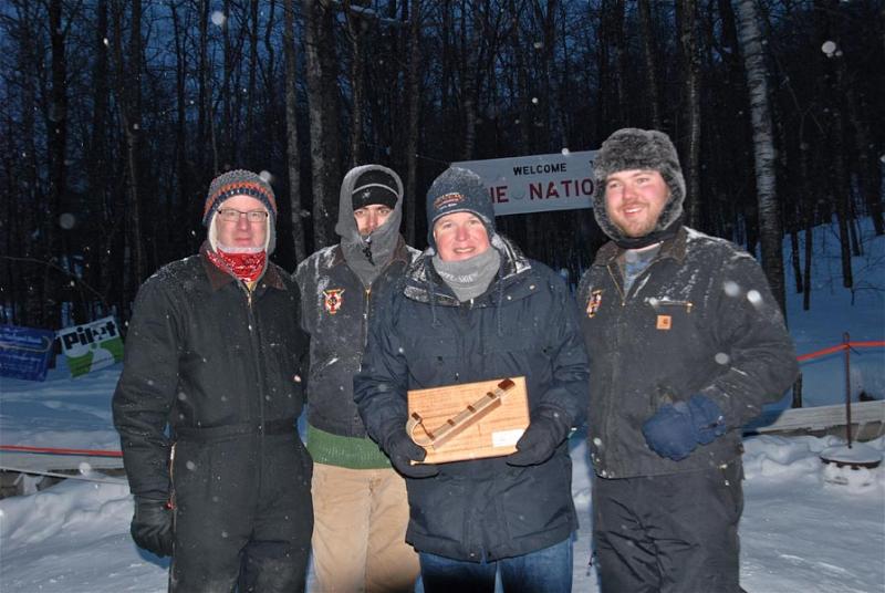 Second place 4-Person team #228, Bolt #5, tied with #371 Barreling Ballerinas with both logging cumulative times of 18.1. The tie-breaker came down to who had the best preliminary run, and it went to Bolt #5, with an earlier run of 8.84. (Photo by Dave Ridley)