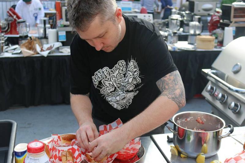 Malcom Bedell of the new food truck ‘Wich Please, making his signature sandwich. (Photo courtesy Malcolm Bedell)