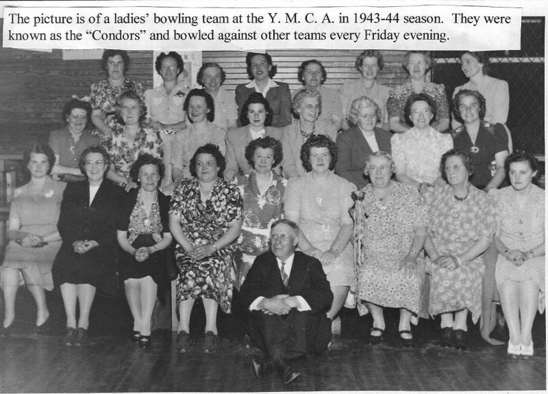 Lady bowlers at the YMCA. (Photo courtesy Barbara F. Dyer)