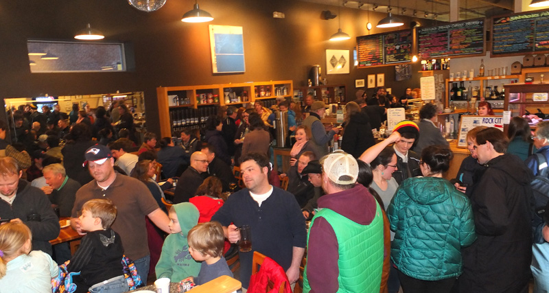 A large crowd at Rock City Cafe Thursday night.