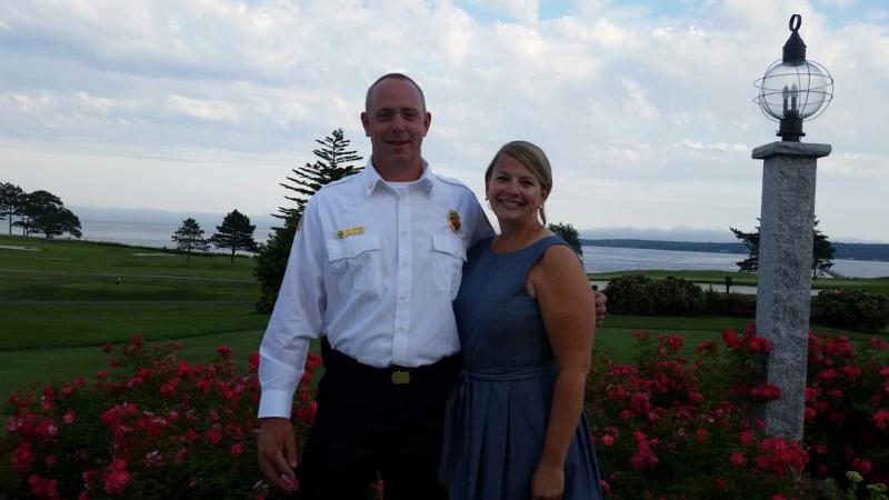 Rockport Firefighter John Wickenden with his wife, Kimberly. (Photo by Sarah Shepherd)