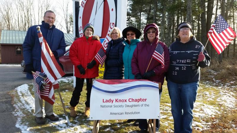 Flags were waved in Rockport. (Photo by Sarah Shepherd)