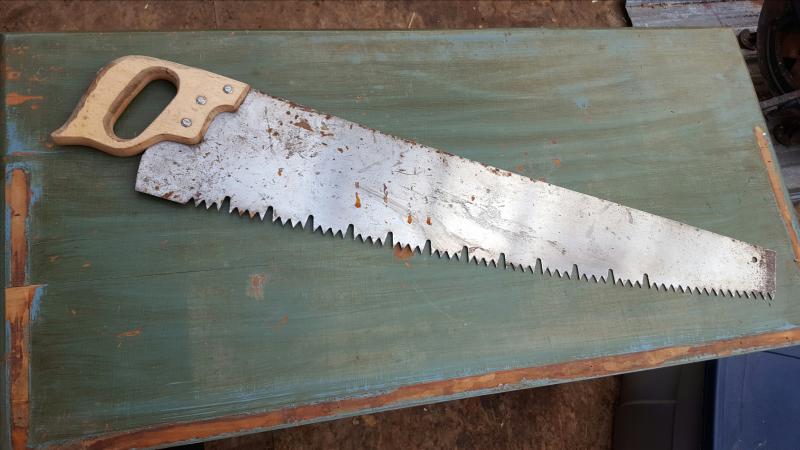 The saw he used to cut wood in episode eight. (Photo courtesy Zachary Fowler)