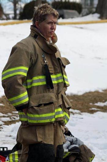 Camden firefighter Mary Stiehler. (Photo by Holly S. Edwards)