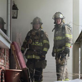 Camden Fire Lt. Todd Anderson and firefighter Michael Longley. (Photo by Holly S. Edwards)