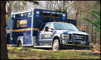 Agents with the Maine Drug Enforcement Agency arrived at the Owls Head residence around 10 a.m. this morning, Nov. 15. (Photo by Chris Wolf) MDEA meth drugs